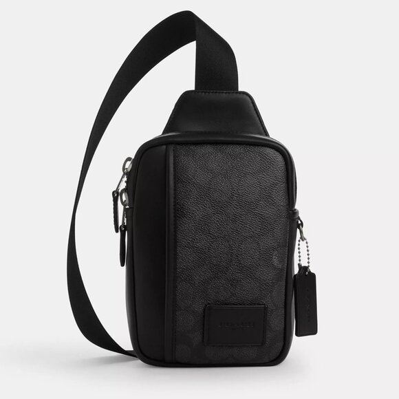 NWT Coach CW347 Edge L Pack Backpack Sling Bag Gunmetal/Charcoal/Black *SEALED* - Picture 1 of 9